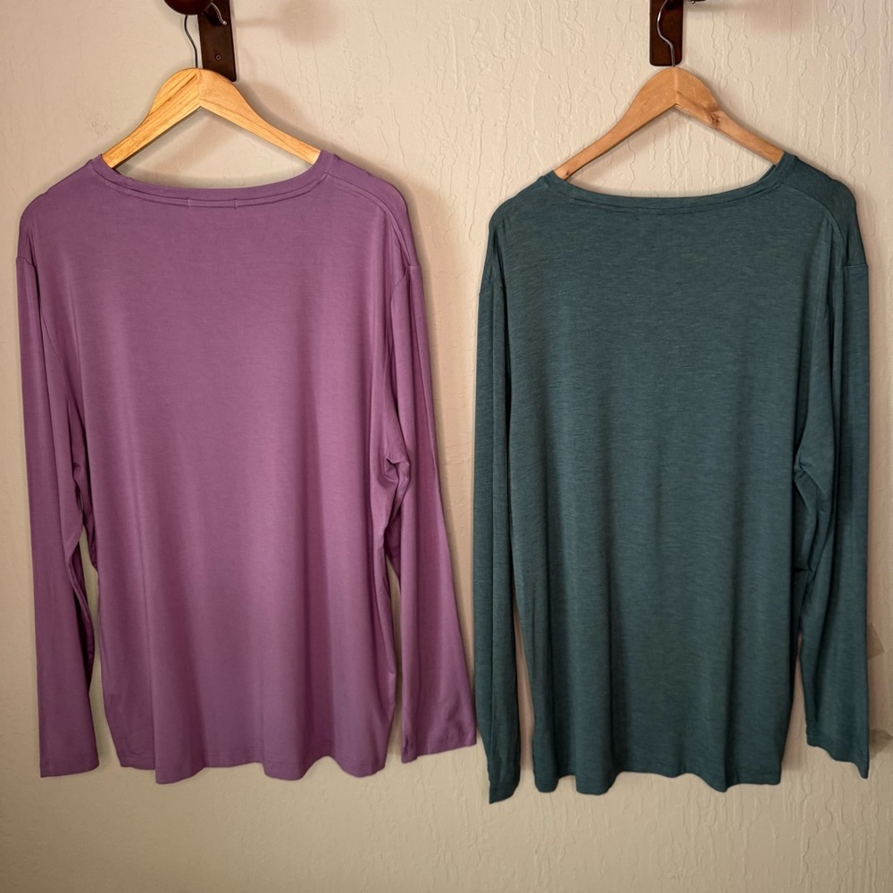 NWT Bundle 2 YALA Men’s Jonah Long Sleeve Bamboo Crew Tee Shirt Size XXL - Picture 8 of 15